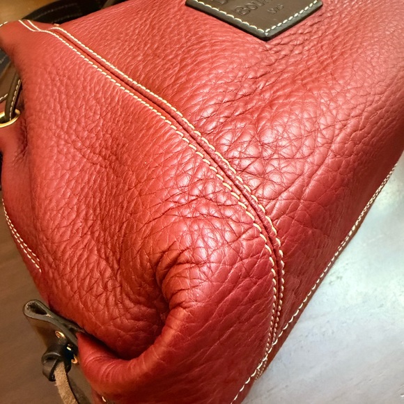 Dooney & Bourke Burgundy Leather Shoulder Bag - Picture 5 of 10